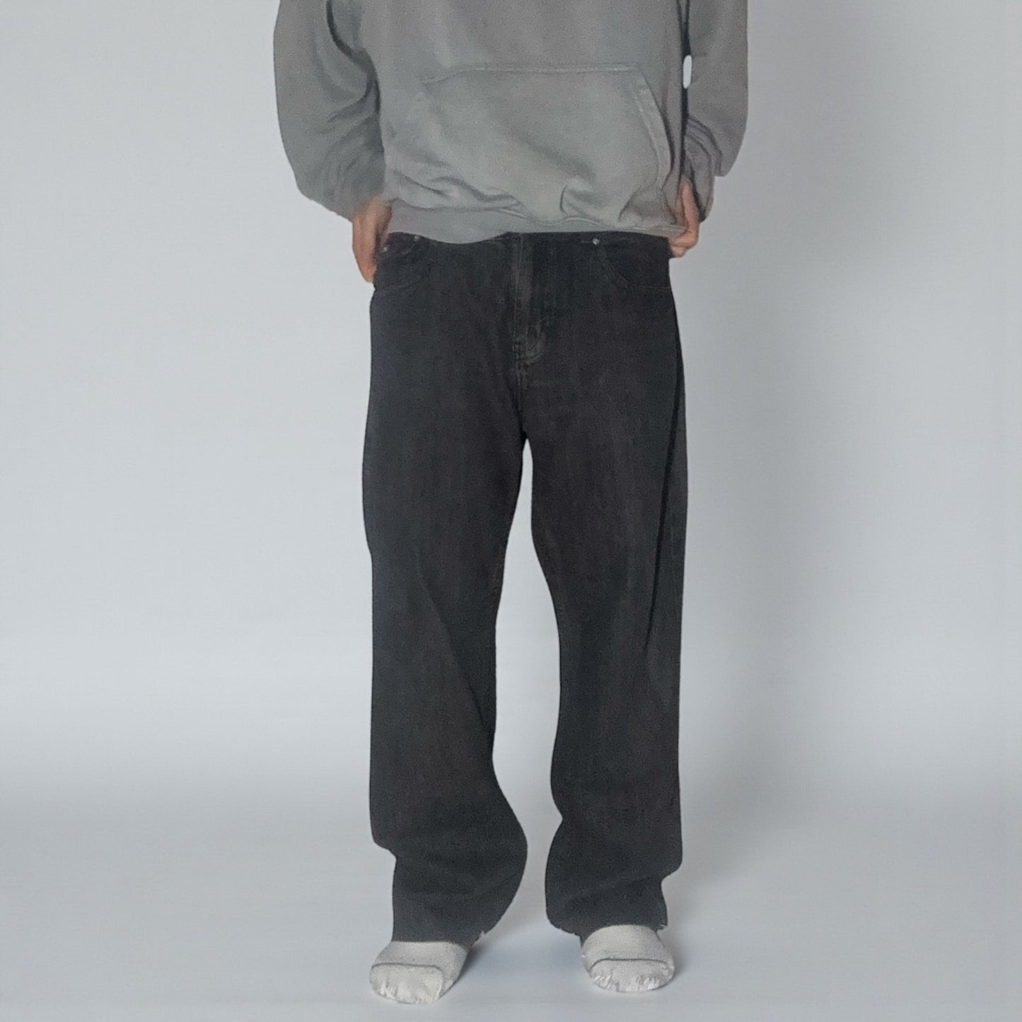 Jean Buffalo – Wide Fit Charcoal / Détails Boutonnés Vintage - Taille FR 46