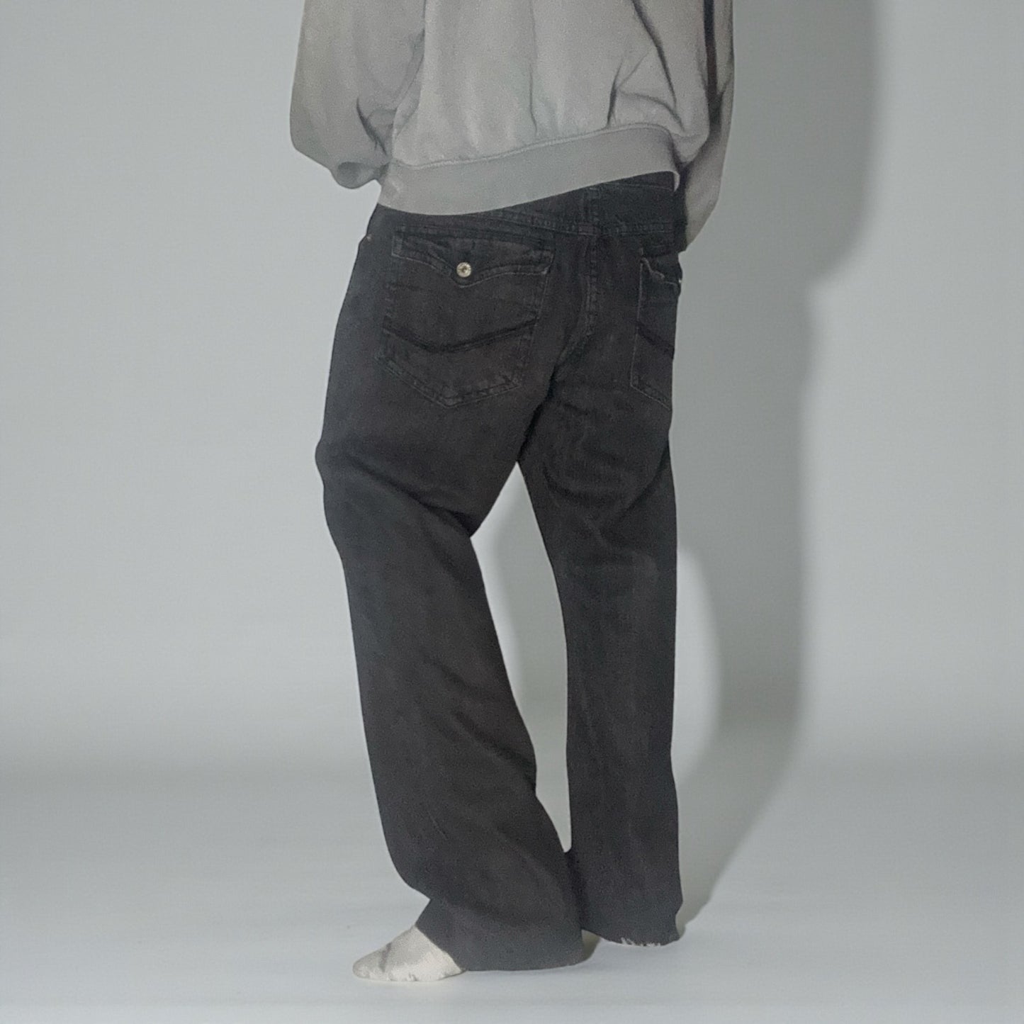 Jean Buffalo – Wide Fit Charcoal / Détails Boutonnés Vintage - Taille FR 46