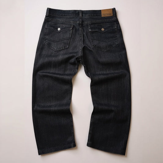 Jean Buffalo – Wide Fit Charcoal / Détails Boutonnés Vintage - Taille FR 46