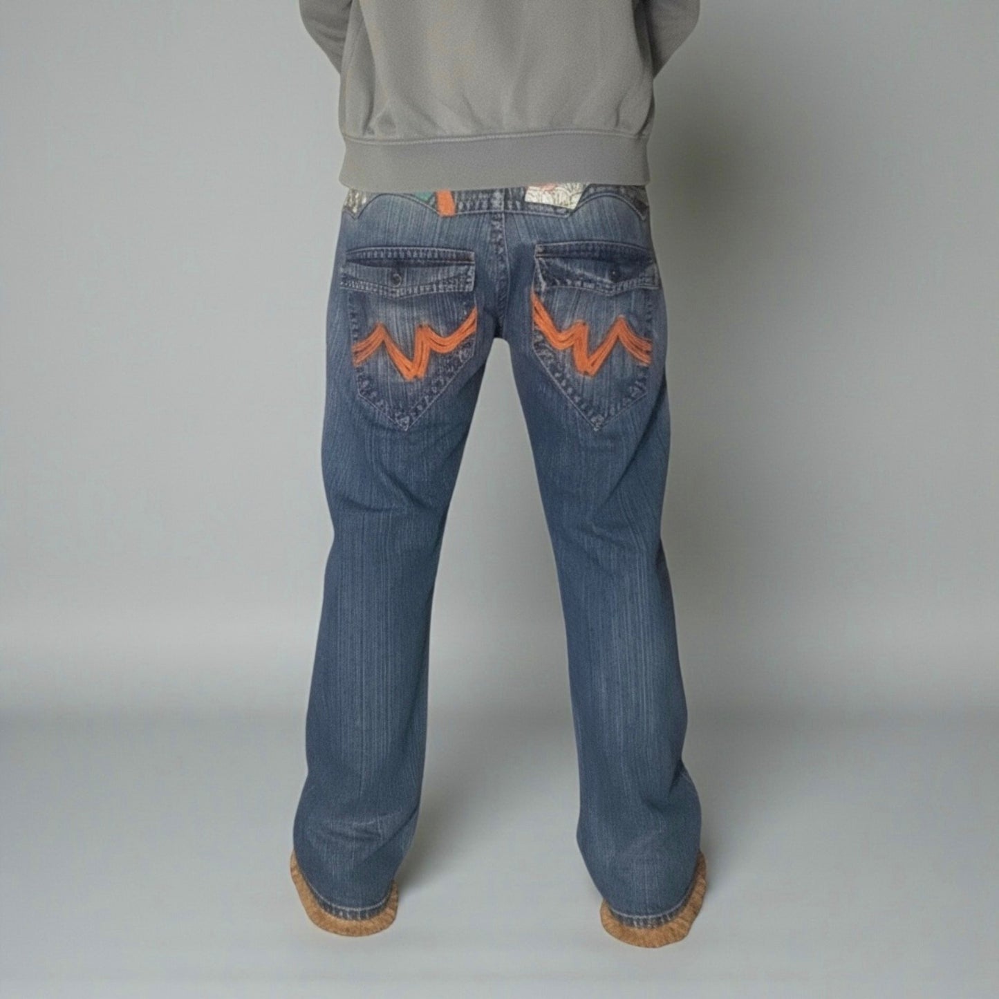 Jean Imperial Junkie – Brodé Dragon / Délavage Bleu Clair Vintage - Taille FR 42