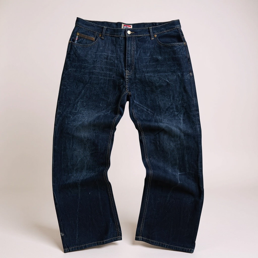 Jean Phat Farm – Brodé P Crest / Denim Brut Vintage - Taille FR 50