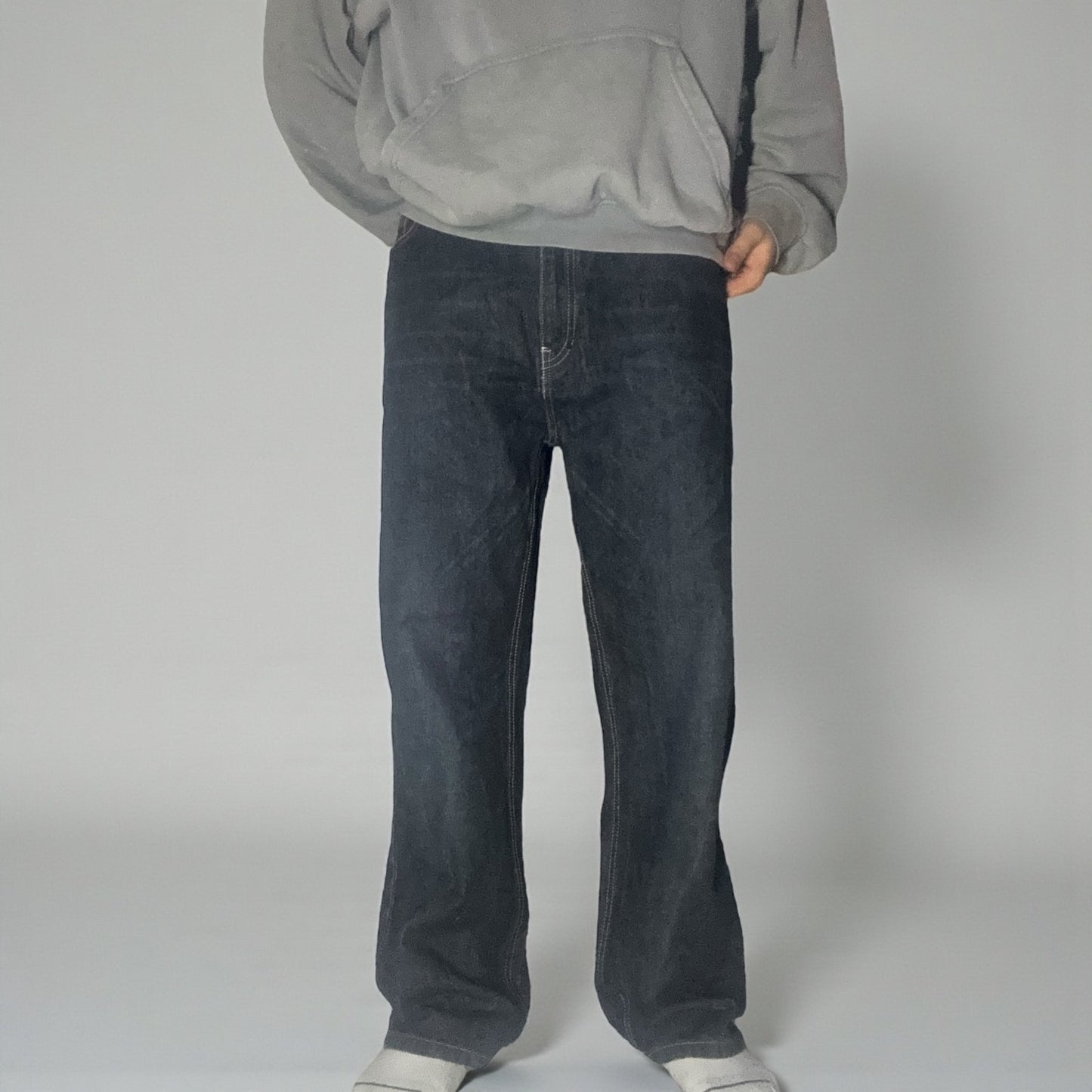 Jean Phat Farm – Brodé P Crest / Denim Brut Vintage - Taille FR 50