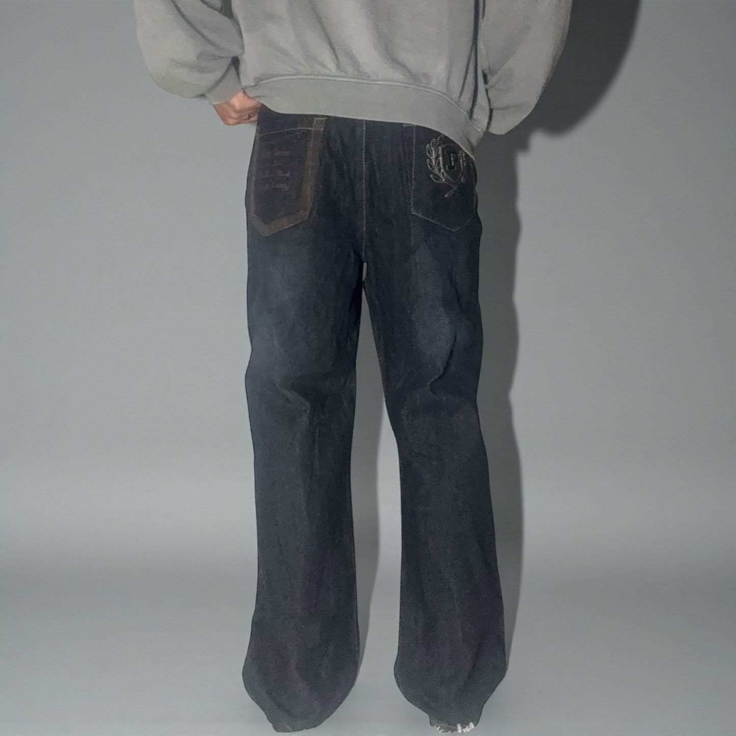 Jean Phat Farm – Brodé P Crest / Denim Brut Vintage - Taille FR 50